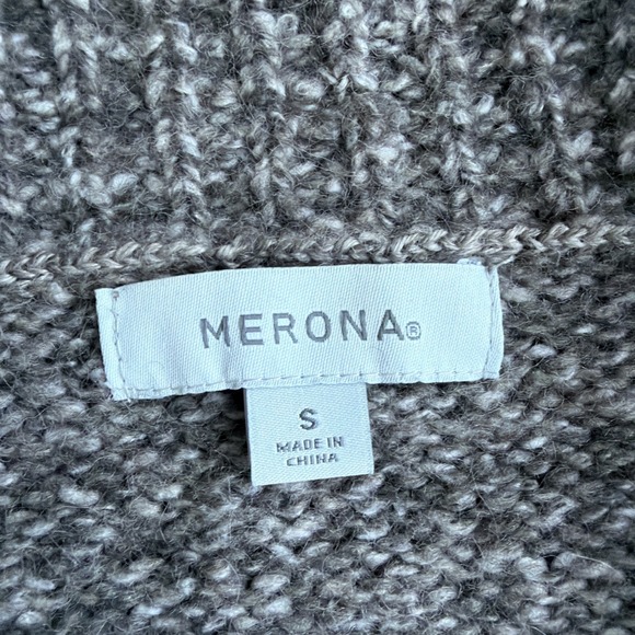 Y2K Merona Sleeveless Wrap Tie Knit Tunic Sweater Cardigan Brown Sz M Wool Blend - Picture 3 of 6